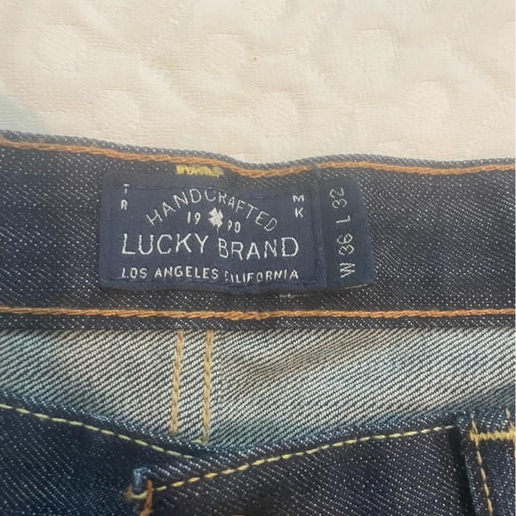 Lucky Brand 121 Heritage Slim Men's Dark Wash Blue Jeans 38W 32L 38x32 - Picture 3 of 15